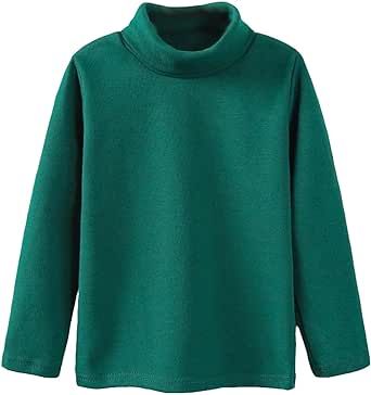 Toddler Girl Boys Solid Color Long Sleeve High Neck Base Coat With Warm Top For 3 To 10 Years Tee Top