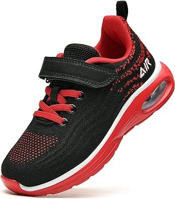 DNOEKW Kids Running Shoes Girls Boys Tennis Sneakers Air Walking Athletic Gym Lightweight Breathable Shoe